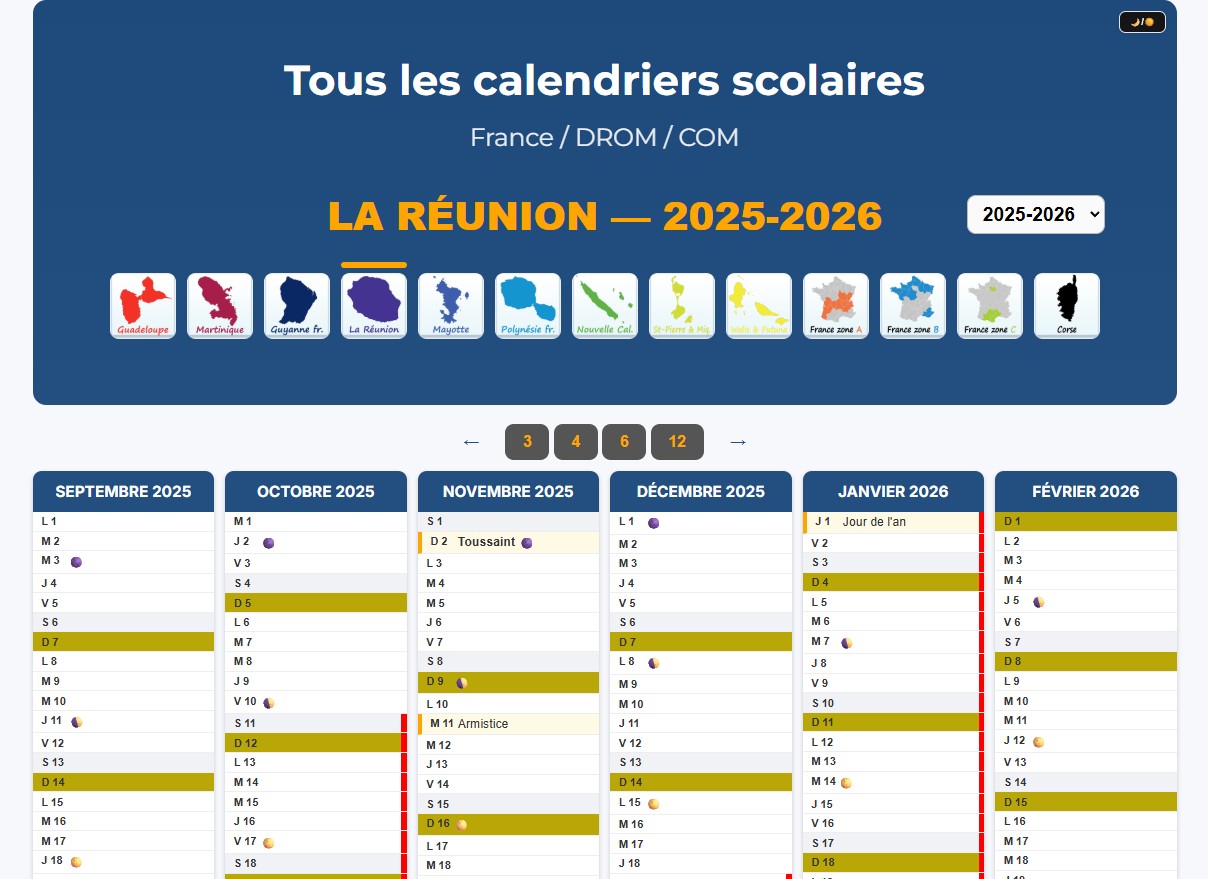 Calendriers scolaires