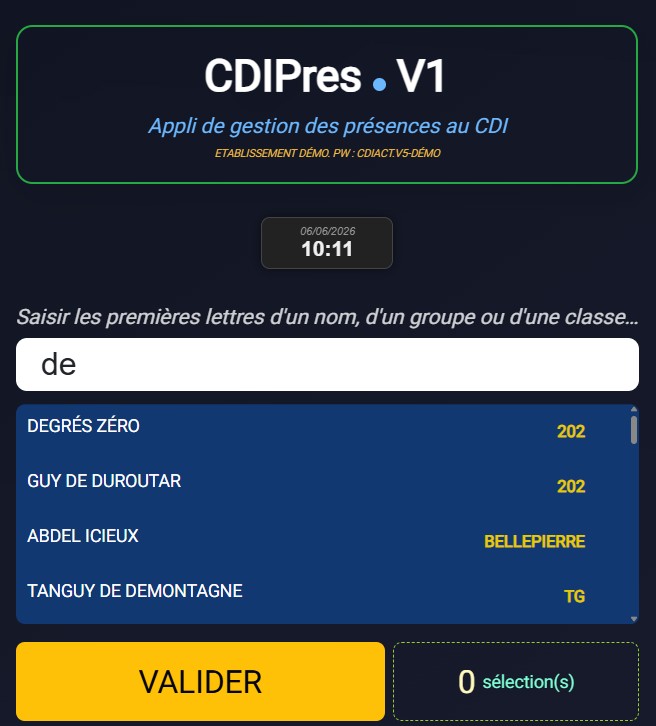 Tableau de bord des CDI