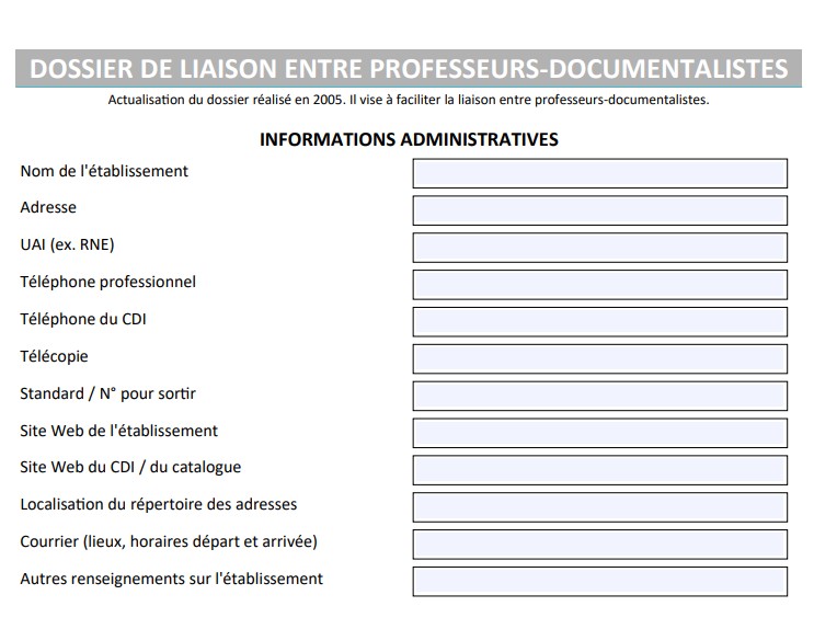 Dossier de liaison